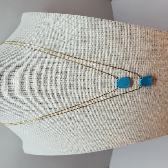 Serefina Jewelry - Serefina Double Layer Stone Necklace Turquoise